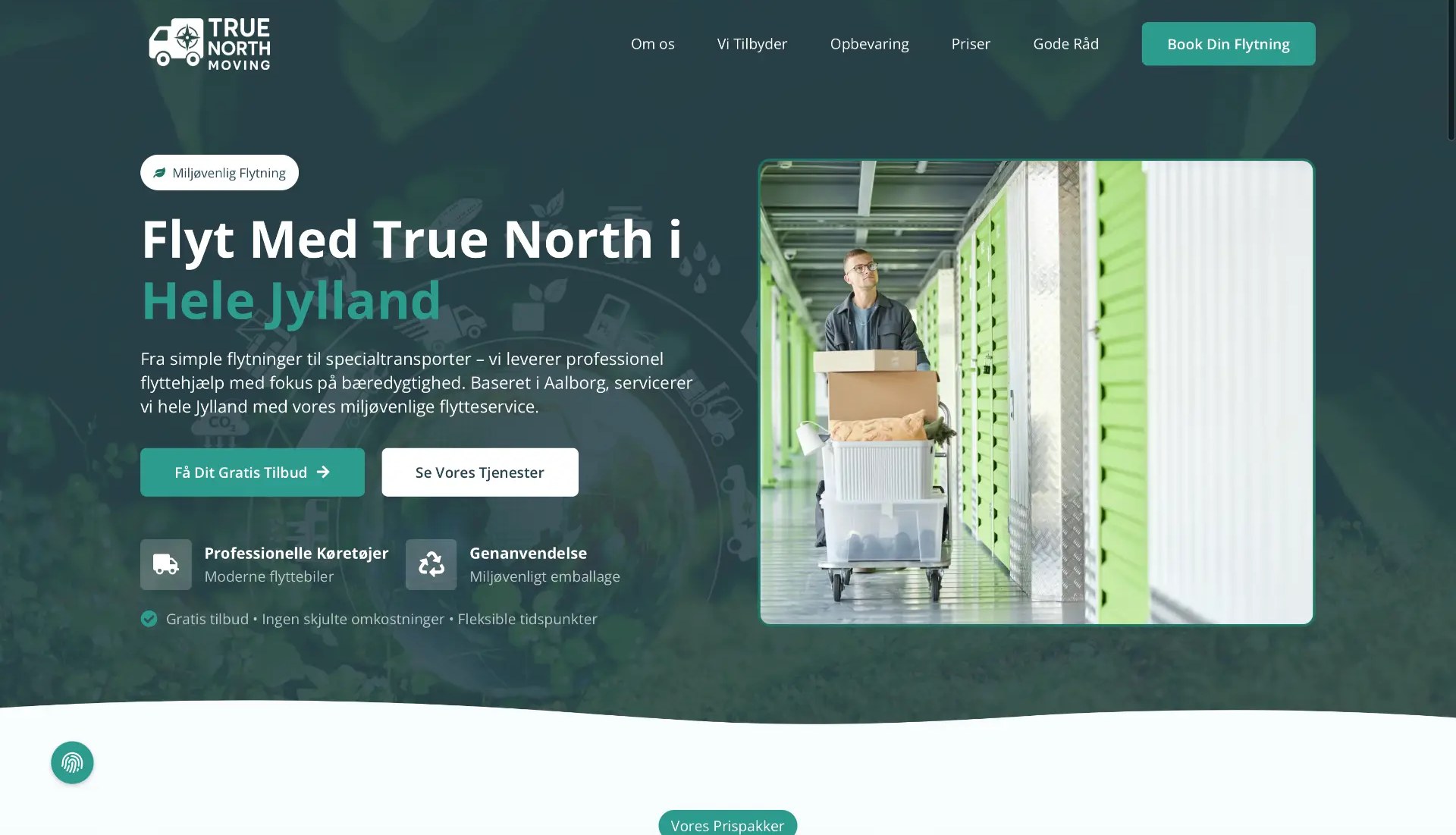 Website for TrueNorth Moving ApS